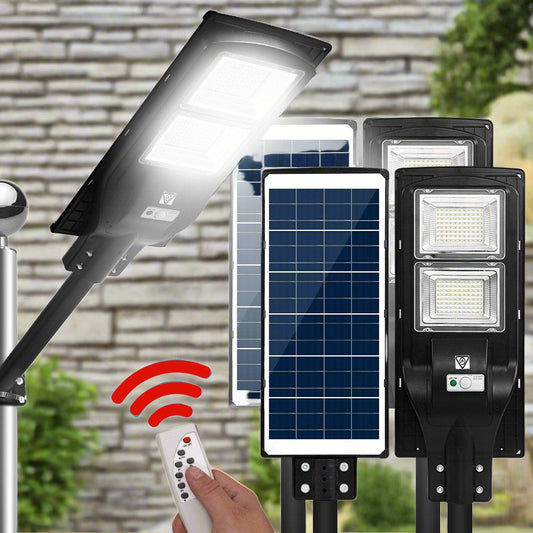 160 LED Solar Street Light 120W Flood Motion Sensor Remote Outdoor Wall Lamp x2