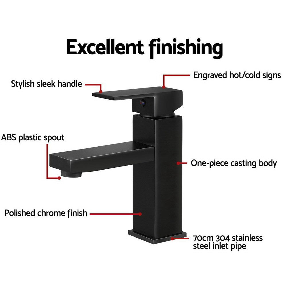 Basin Mixer Tap Faucet Bathroom Vanity Counter Top WELS Standard Brass Black