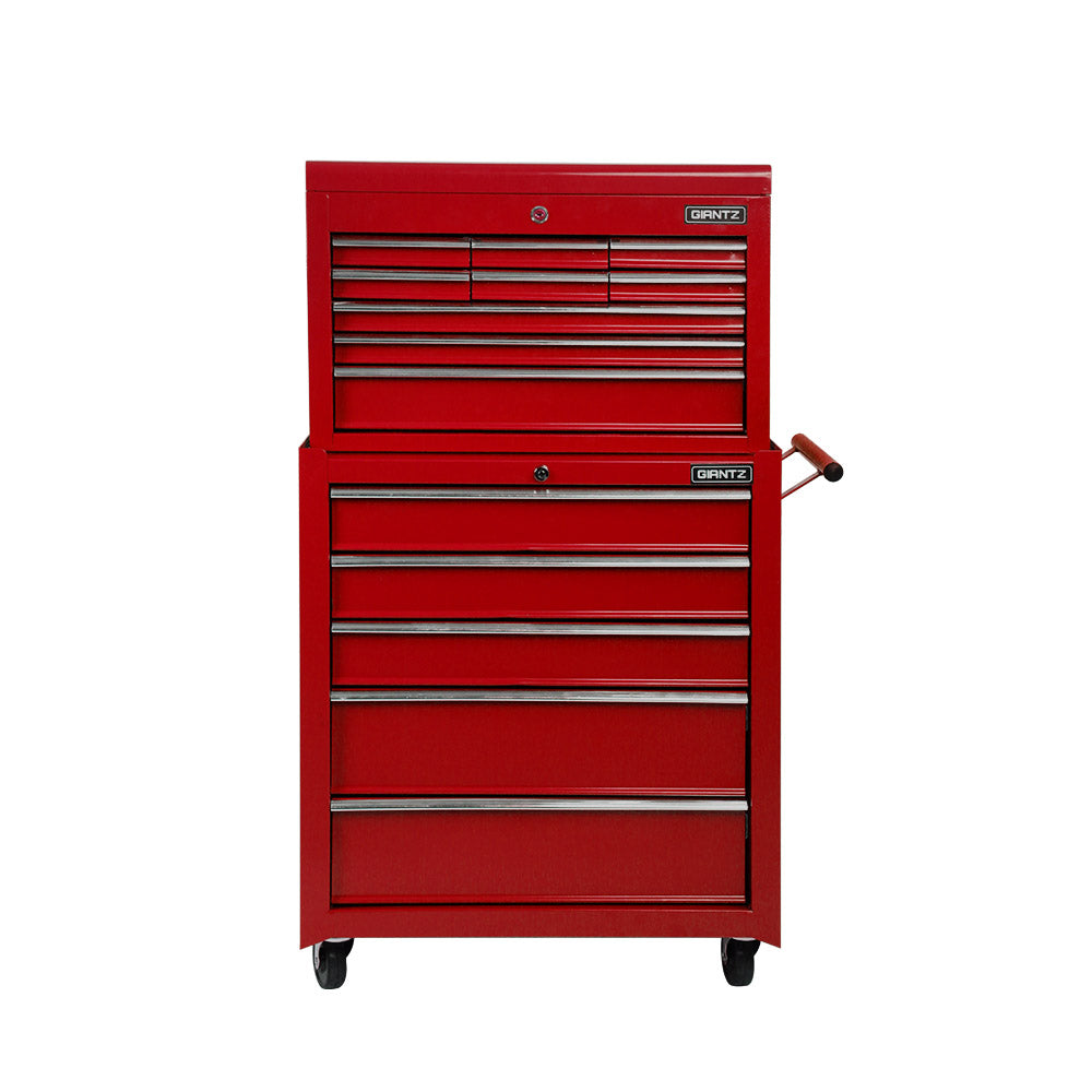 14 Drawers Toolbox Chest Cabinet Mechanic Trolley Garage Tool Storage Box