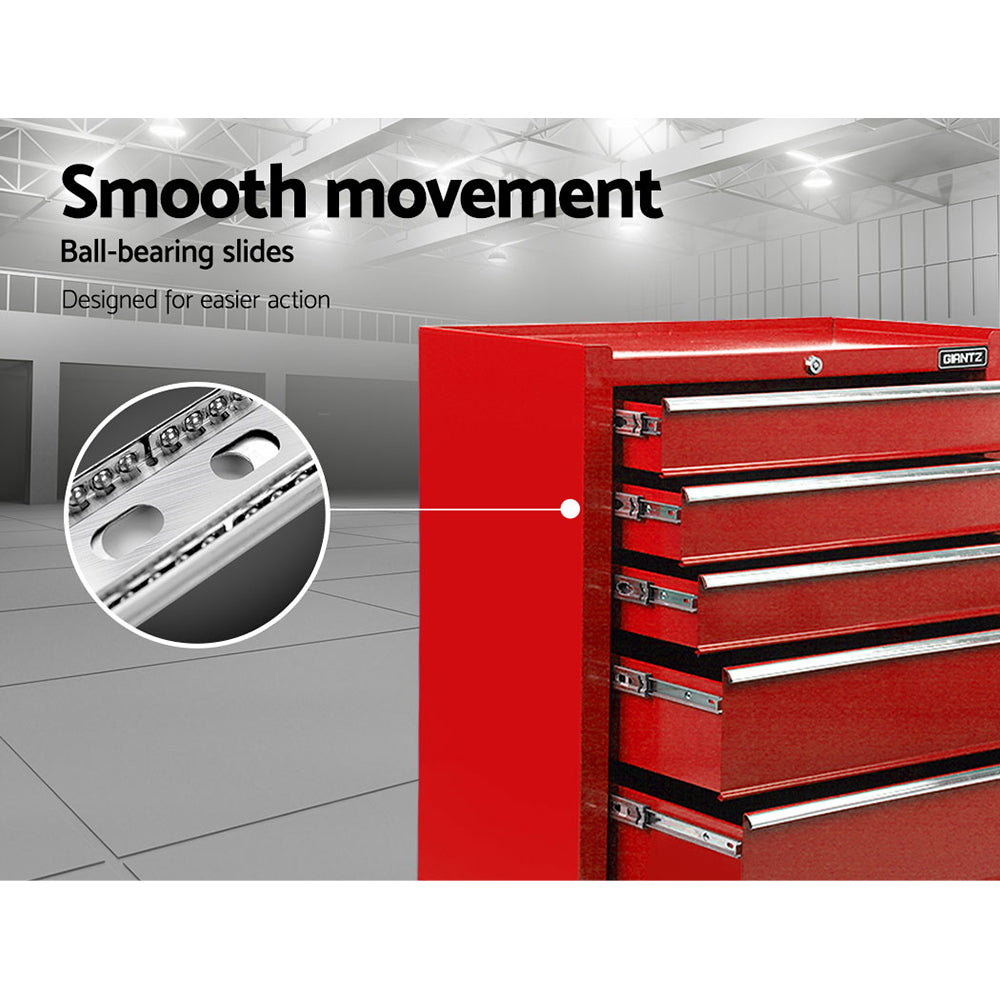 5 Drawer Mechanic Tool Box Cabinet Storage Trolley - Red