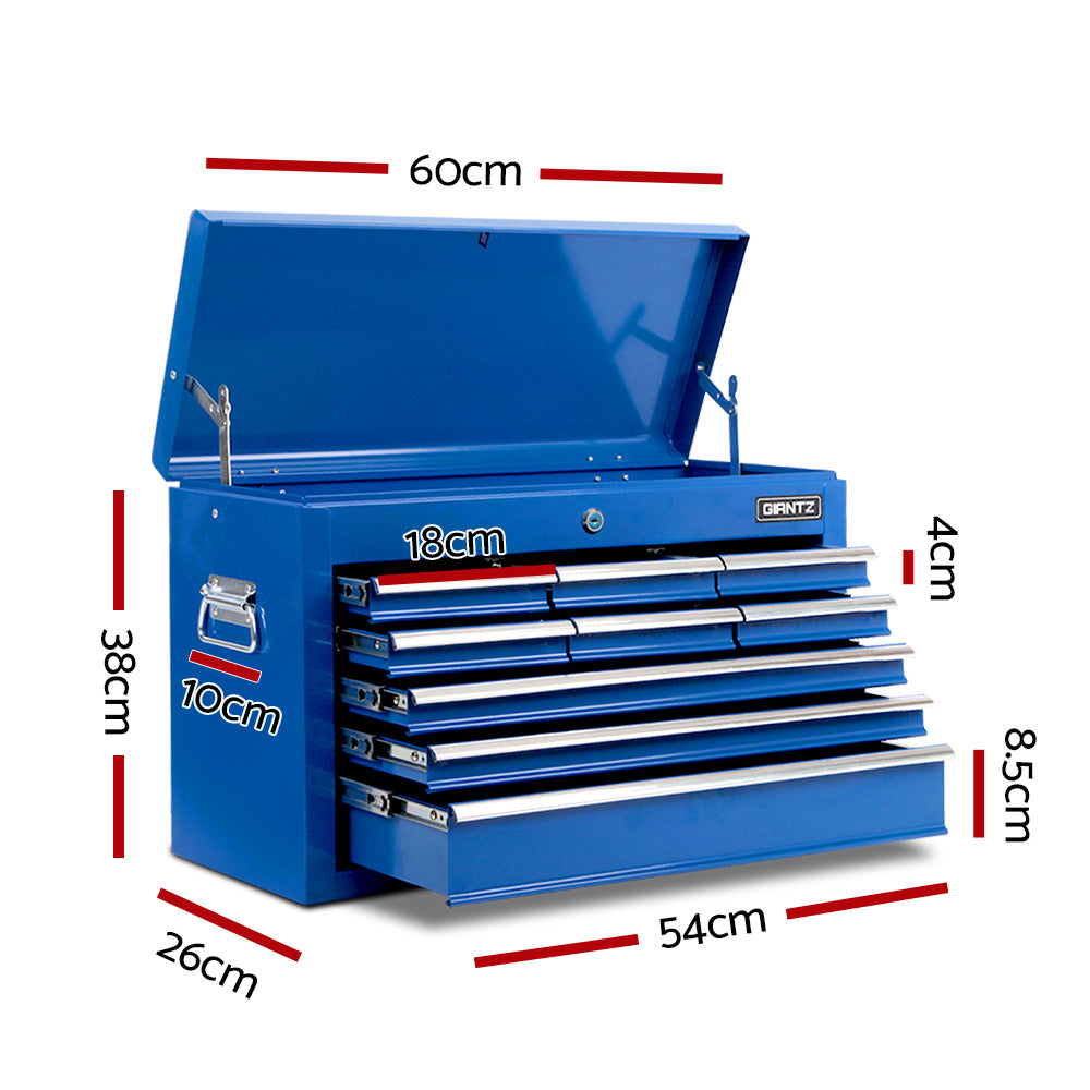 9 Drawer Mechanic Tool Box Cabinet Storage - Blue