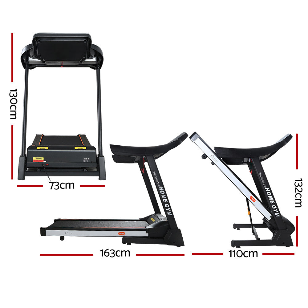 Electric Treadmill 45cm Incline Running Home Gym Fitness Machine Black