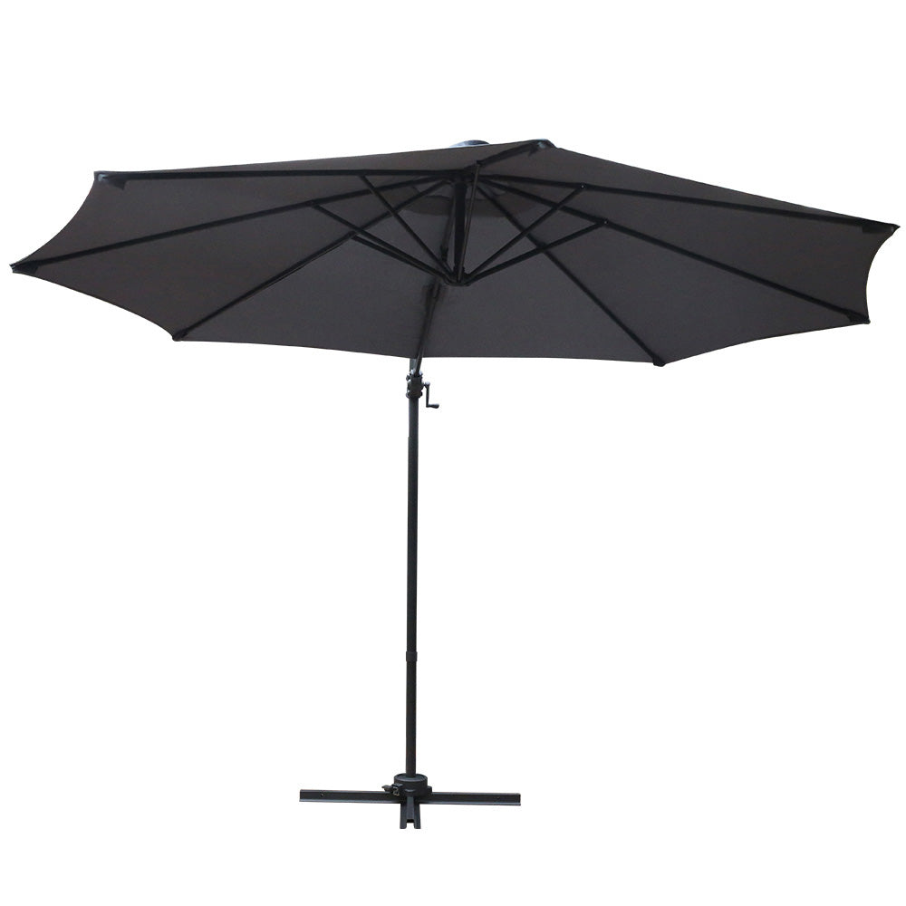 3M Roma Outdoor Furniture Garden Umbrella 360 Degree Charcoal