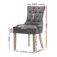Set of 2 Dining Chair French Provincial Chairs Wooden Fabric Retro Cafe