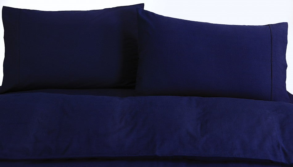100% Egyptian Cotton Vintage Washed 500TC Navy Blue King Quilt Cover Set