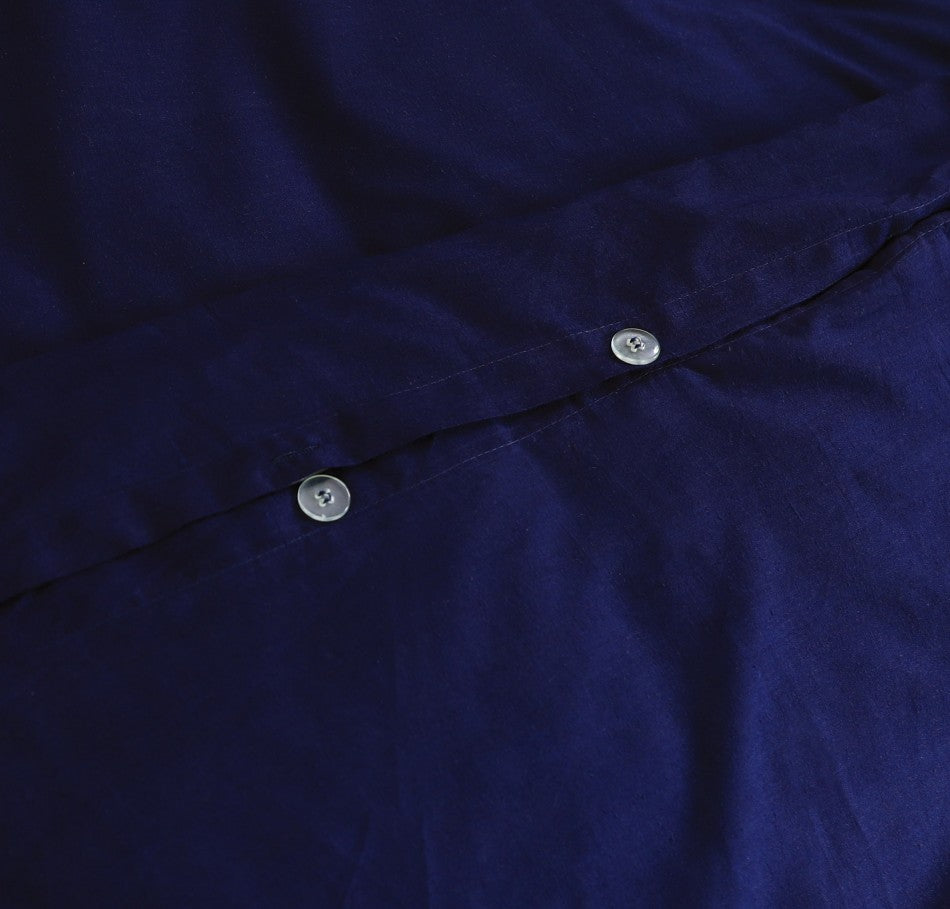 100% Egyptian Cotton Vintage Washed 500TC Navy Blue Super King Quilt Cover Set