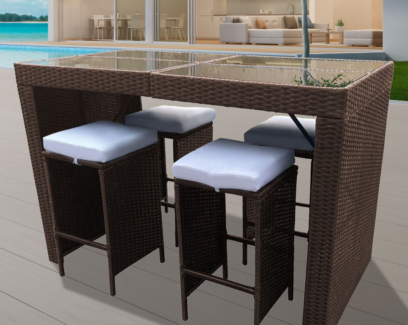 5 Piece Outdoor Bar Set
