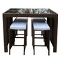 Furniture Outdoor 5 Piece Bar Table Set Rattan and Cushions Patio Dining - Oatmeal and Grey
