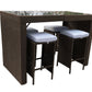 Furniture Outdoor 5 Piece Bar Table Set Rattan and Cushions Patio Dining - Oatmeal and Grey