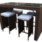 Furniture Outdoor 5 Piece Bar Table Set Rattan and Cushions Patio Dining - Oatmeal and Grey