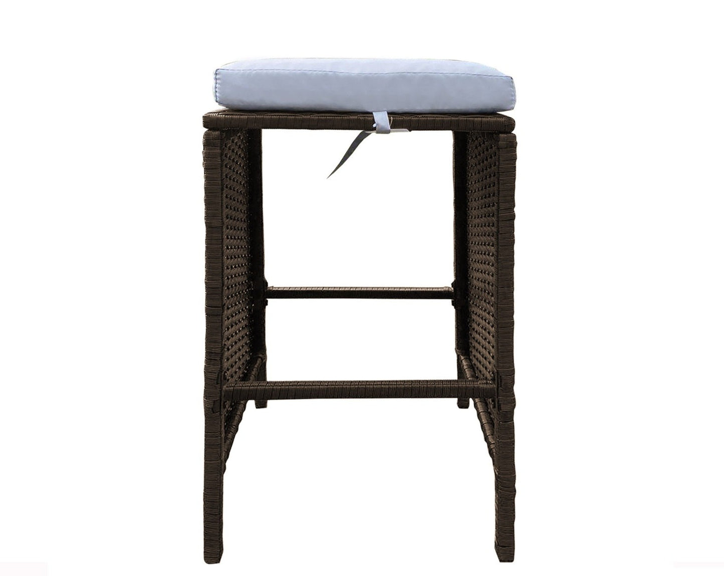 Furniture Outdoor 5 Piece Bar Table Set Rattan and Cushions Patio Dining - Oatmeal and Grey