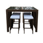 Furniture Outdoor 5 Piece Bar Table Set Rattan and Cushions Patio Dining - Oatmeal and Grey