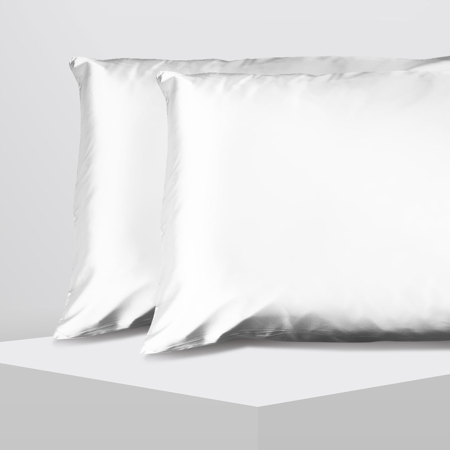 Luxury Satin Pillowcase Twin Pack Size With Gift Box Luxury - White