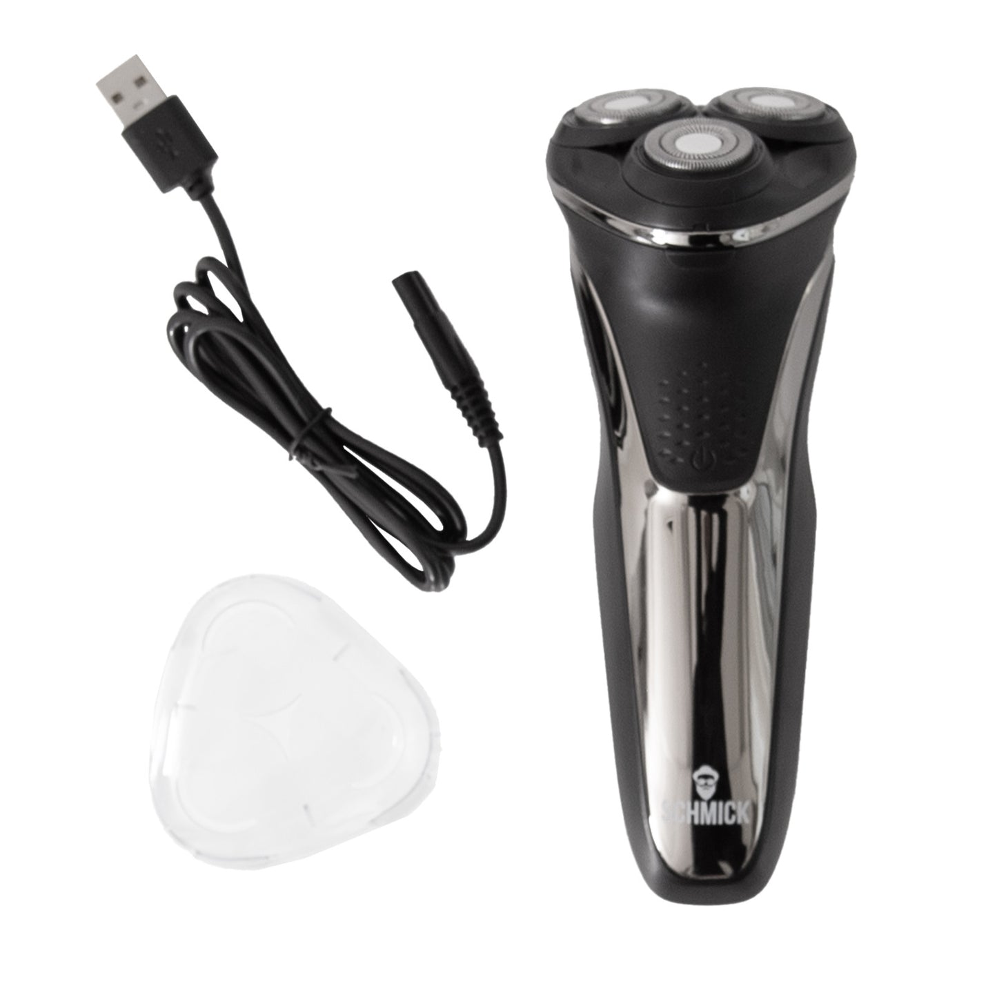 Schmick Triple Head Cordless Shaver Convenient Water Resistant USB Charge Black