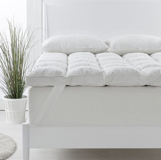 1800GSM Duck Feather Down Topper And 1000GSM 2 Duck Pillows Set - King - White
