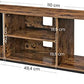 TV Console Unit with Open Storage Rustic Brown and Black Industrial