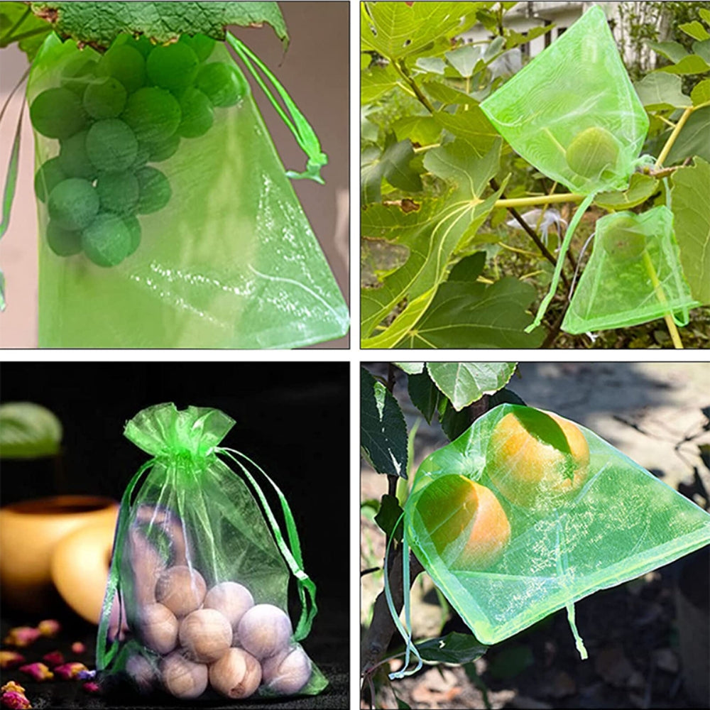 100PCS 20x30cm Fruit Net Bags Agriculture Garden Vegetable Protection Mesh Insect Proof