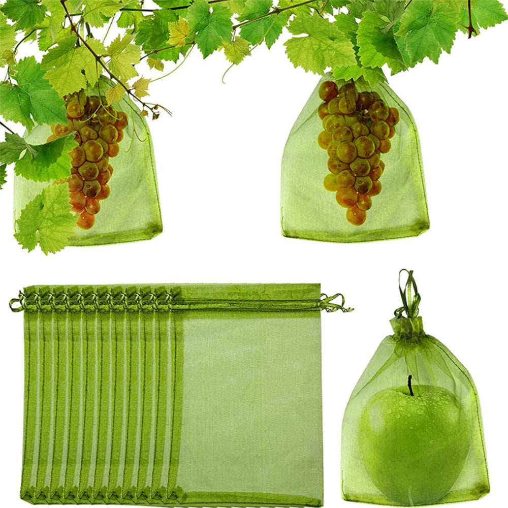 100PCS 20x30cm Fruit Net Bags Agriculture Garden Vegetable Protection Mesh Insect Proof