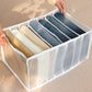 2PCS 7 Grids Mesh Foldable Clothes Storage Jeans Pants Organiser Clothes Organiser 36X25X20CM