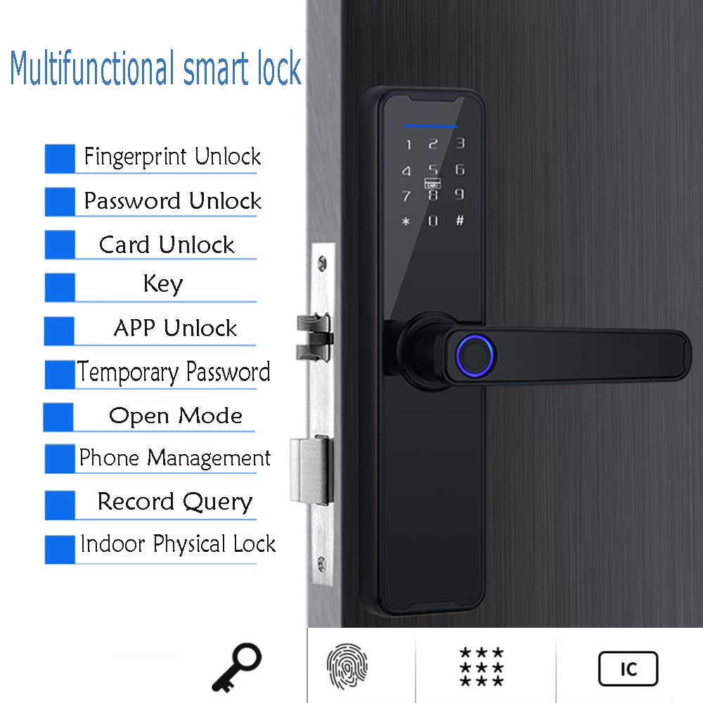 Home WIFI Smart Door Lock Biometric Fingerprint Smart Card Password Key USB