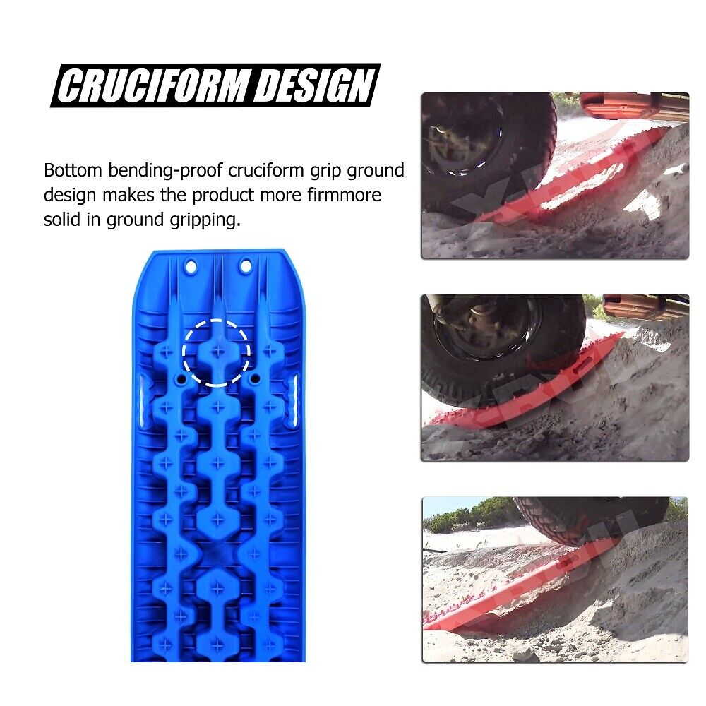 Recovery tracks kit Boards 4WD strap mounting 4x4 Sand Snow Car qrange GEN3.0 6pcs blue