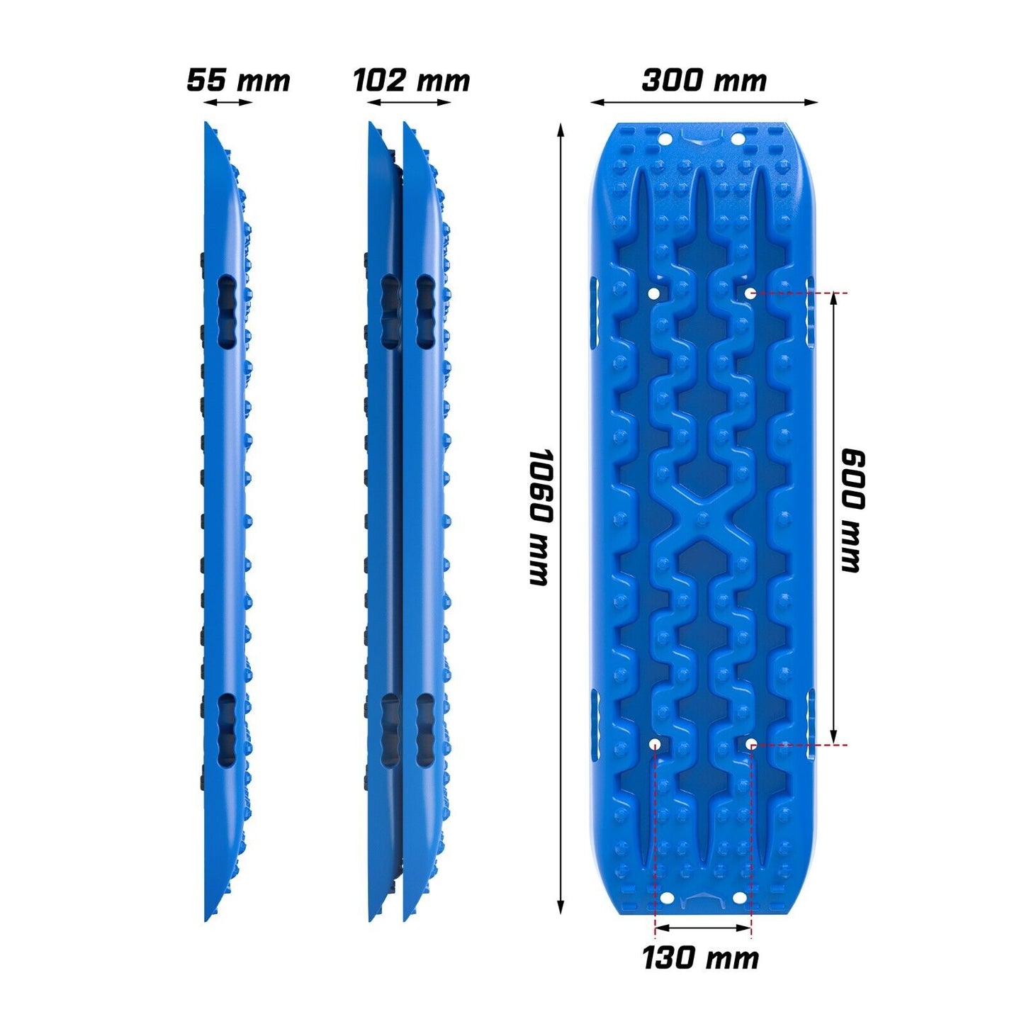 Recovery tracks kit Boards 4WD strap mounting 4x4 Sand Snow Car qrange GEN3.0 6pcs blue