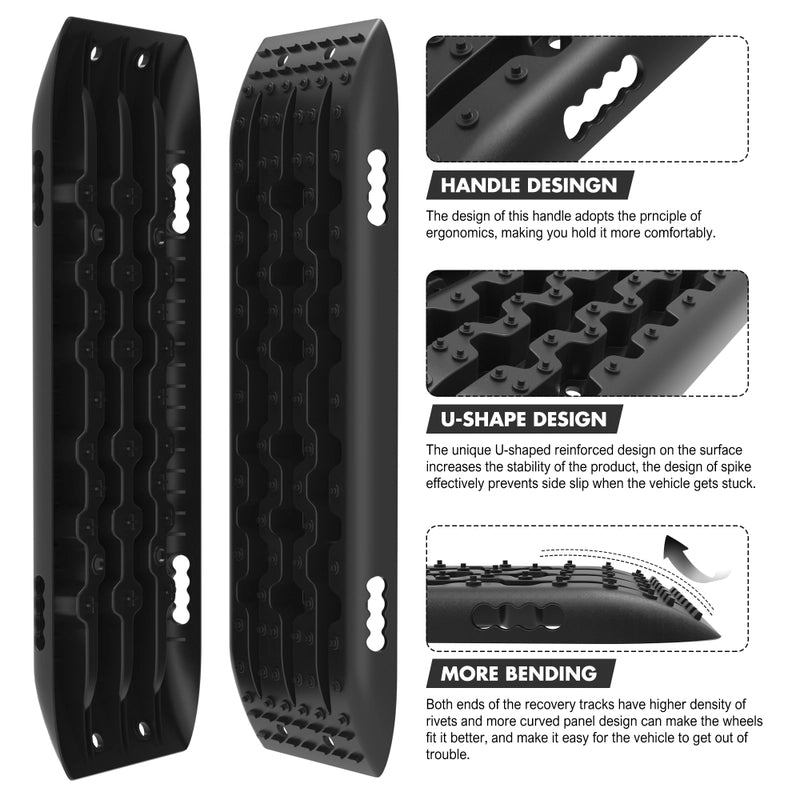 Recovery track Board Traction Sand trucks strap mounting 4x4 Sand Snow Car Black