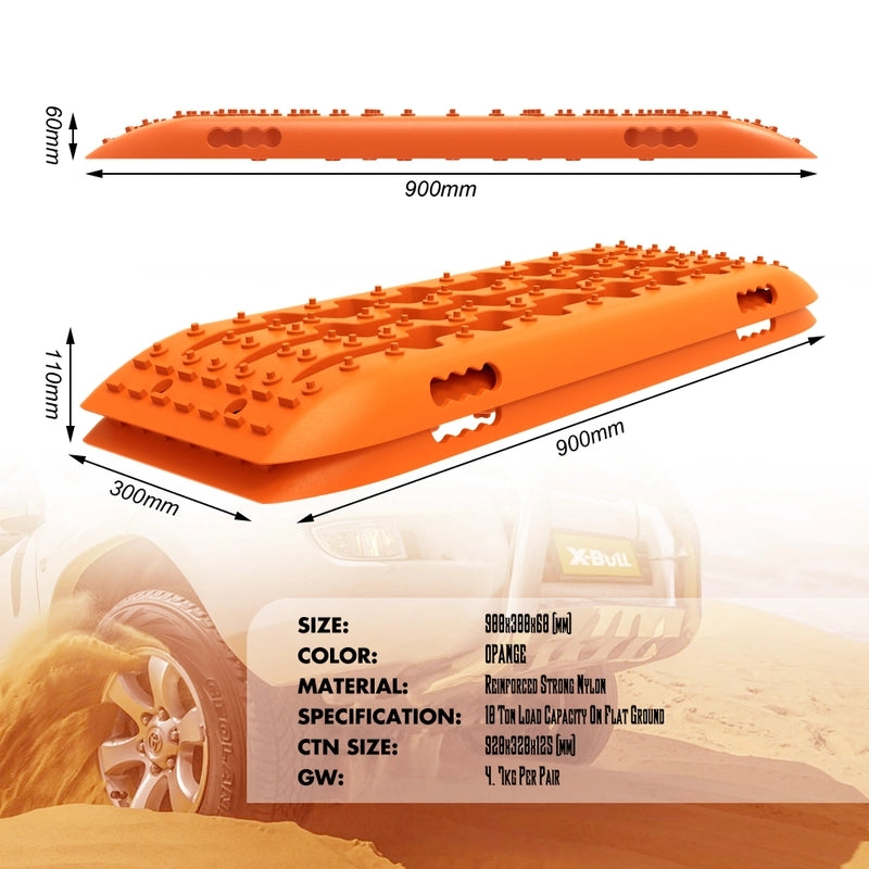 Recovery track Board Traction Sand trucks strap mounting 4x4 Sand Snow Car ORANGE