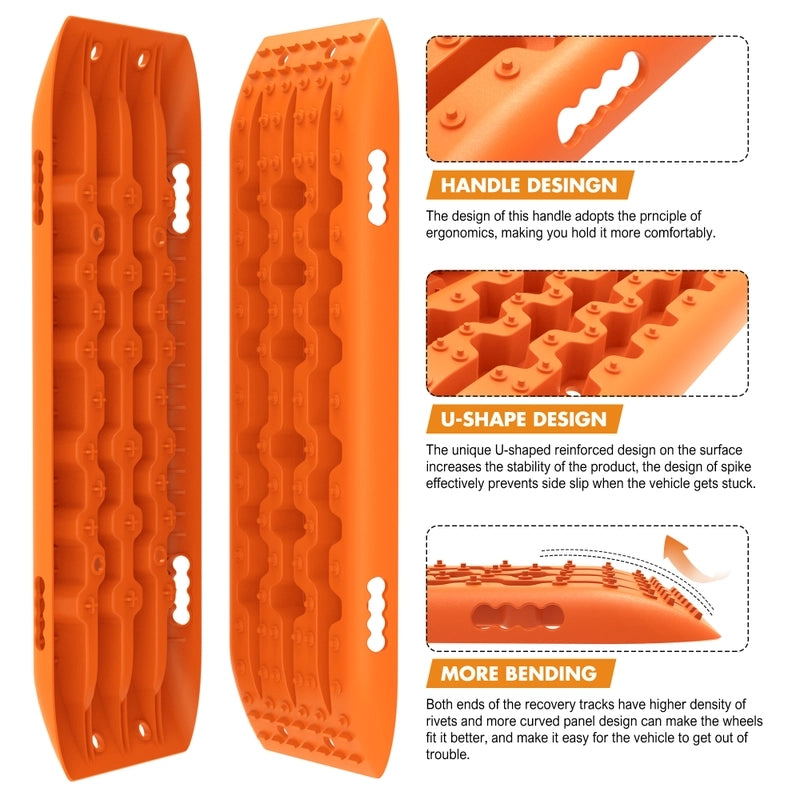 Recovery track Board Traction Sand trucks strap mounting 4x4 Sand Snow Car ORANGE