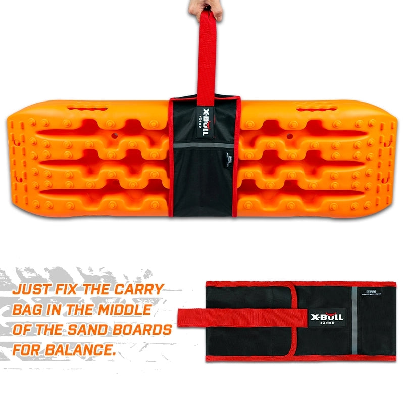 Recovery tracks 6pcs Board Traction Sand trucks strap mounting 4x4 Sand Snow Car ORANGE