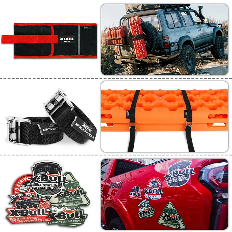 Recovery tracks 6pcs Board Traction Sand trucks strap mounting 4x4 Sand Snow Car ORANGE