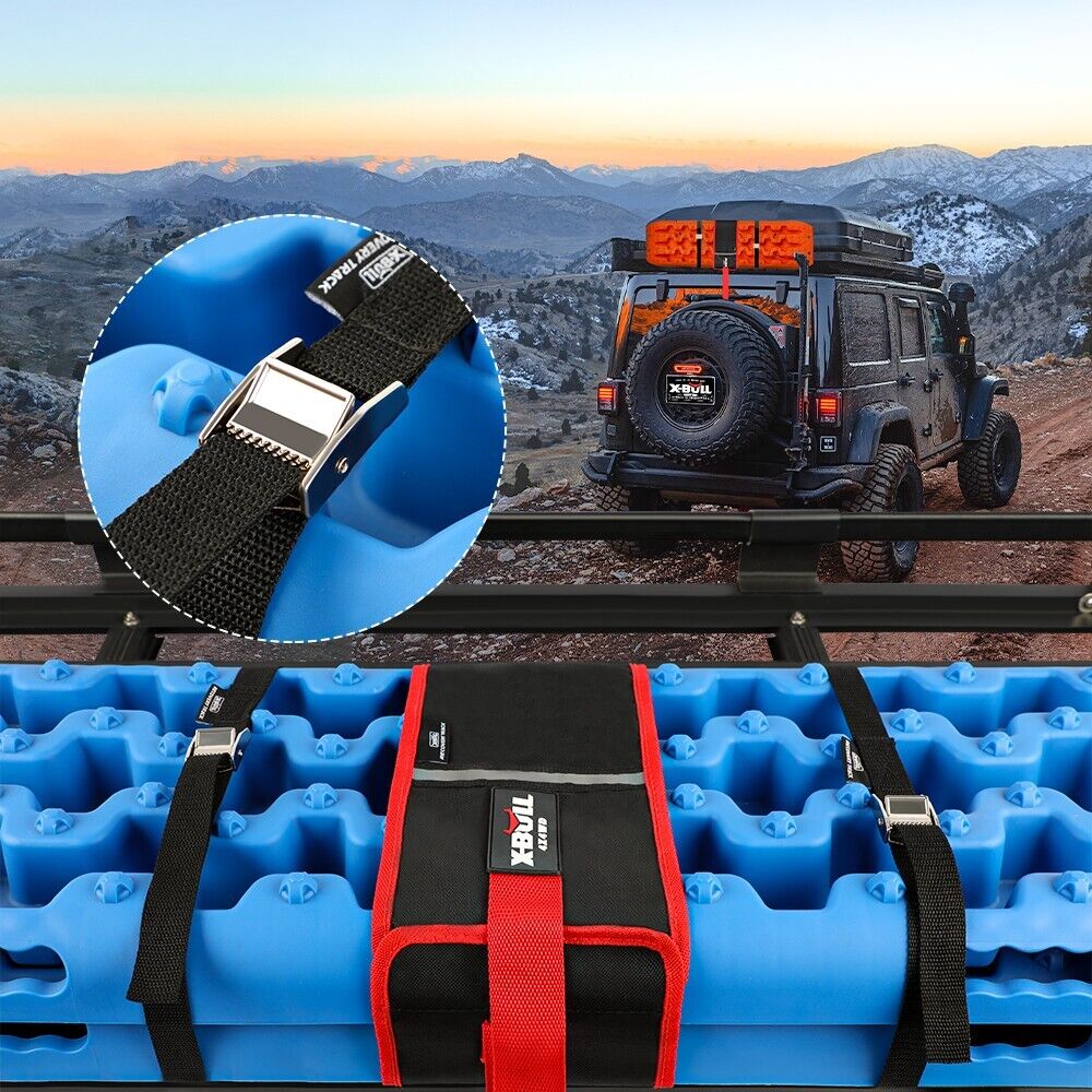 Recovery tracks kit Board Traction Sand trucks strap mounting 4x4 Sand Snow Car blue 6pcs