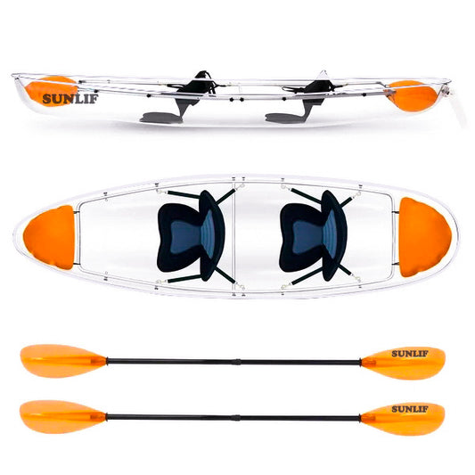Clear Kayak with Random Colour Paddles