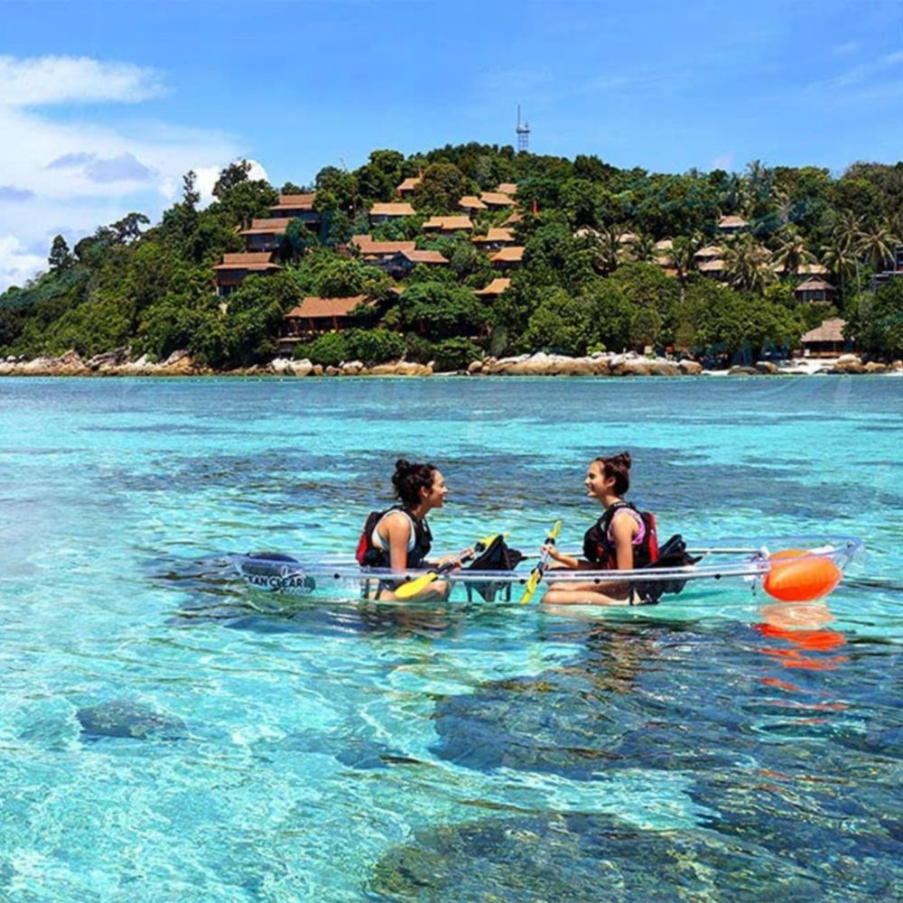 Clear Kayak with Random Colour Paddles