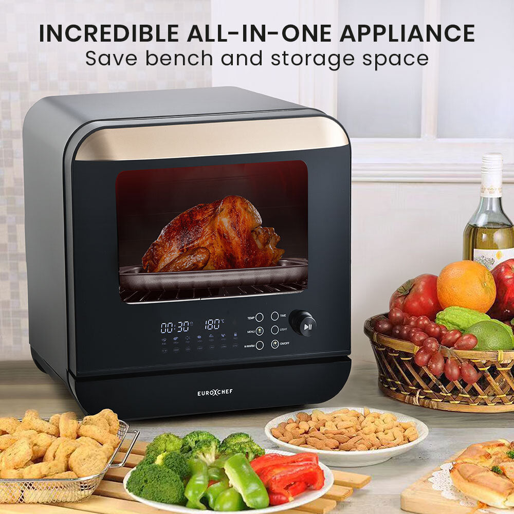 18L 9-in-1 Combi Steam Oven and Air Fryer, Black