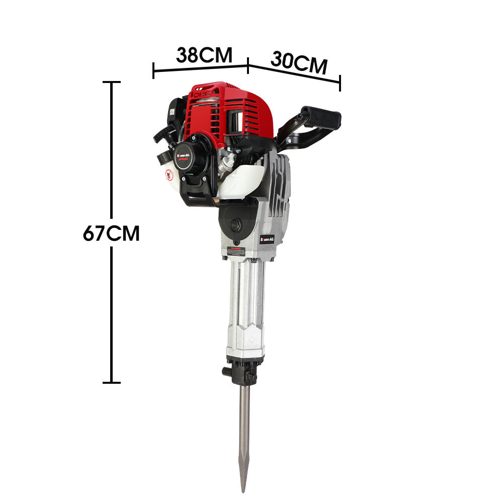 4 Stroke Petrol Jackhammer, with 2 Chisels, Carry Bag