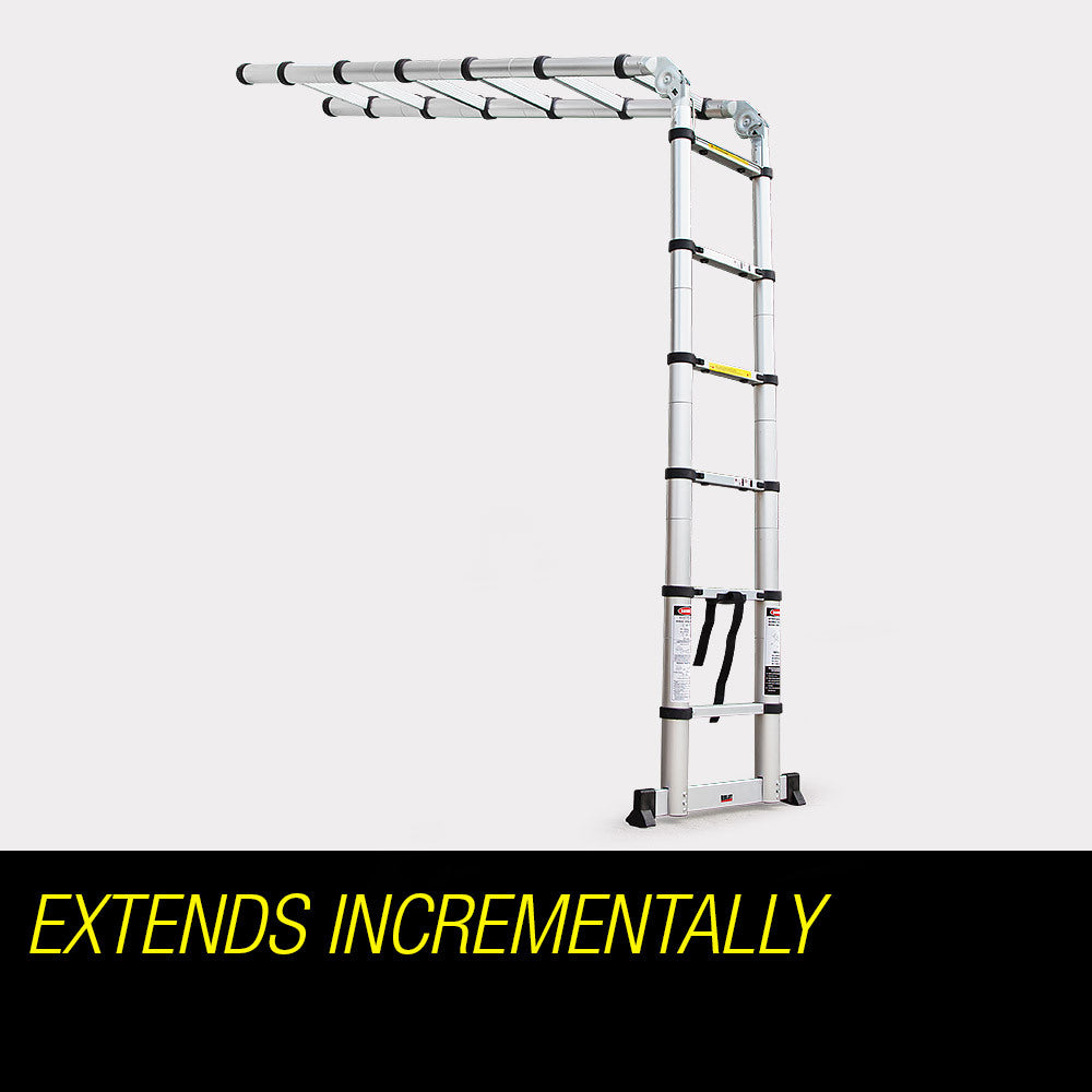 3.8m Multipurpose Telescopic Folding Ladder Aluminium Alloy Extension