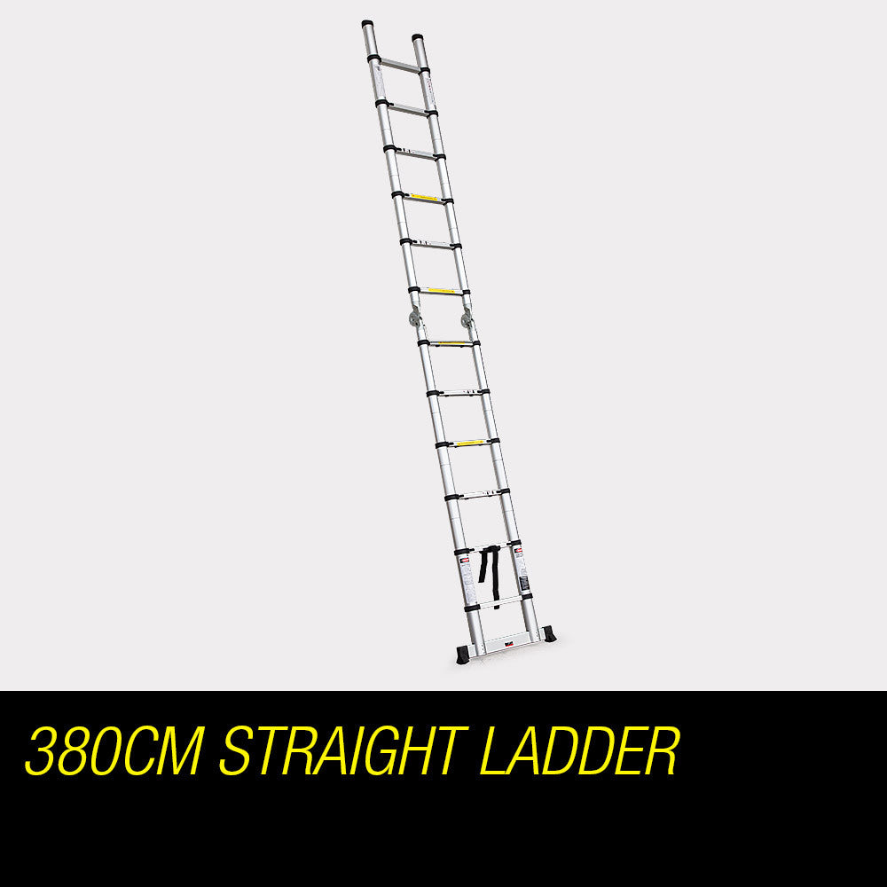 3.8m Multipurpose Telescopic Folding Ladder Aluminium Alloy Extension