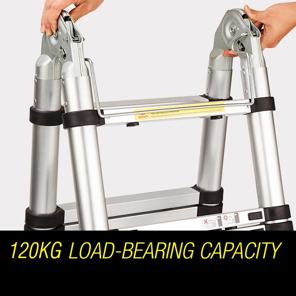 3.8m Multipurpose Telescopic Folding Ladder Aluminium Alloy Extension