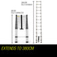 3.8m Telescopic Aluminium Ladder Alloy Extension Extendable Steps Multi Portable