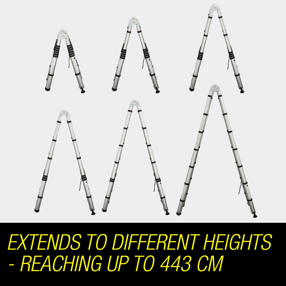 4.4m Multipurpose Aluminium Telescopic Folding Ladder Alloy Extension Steps