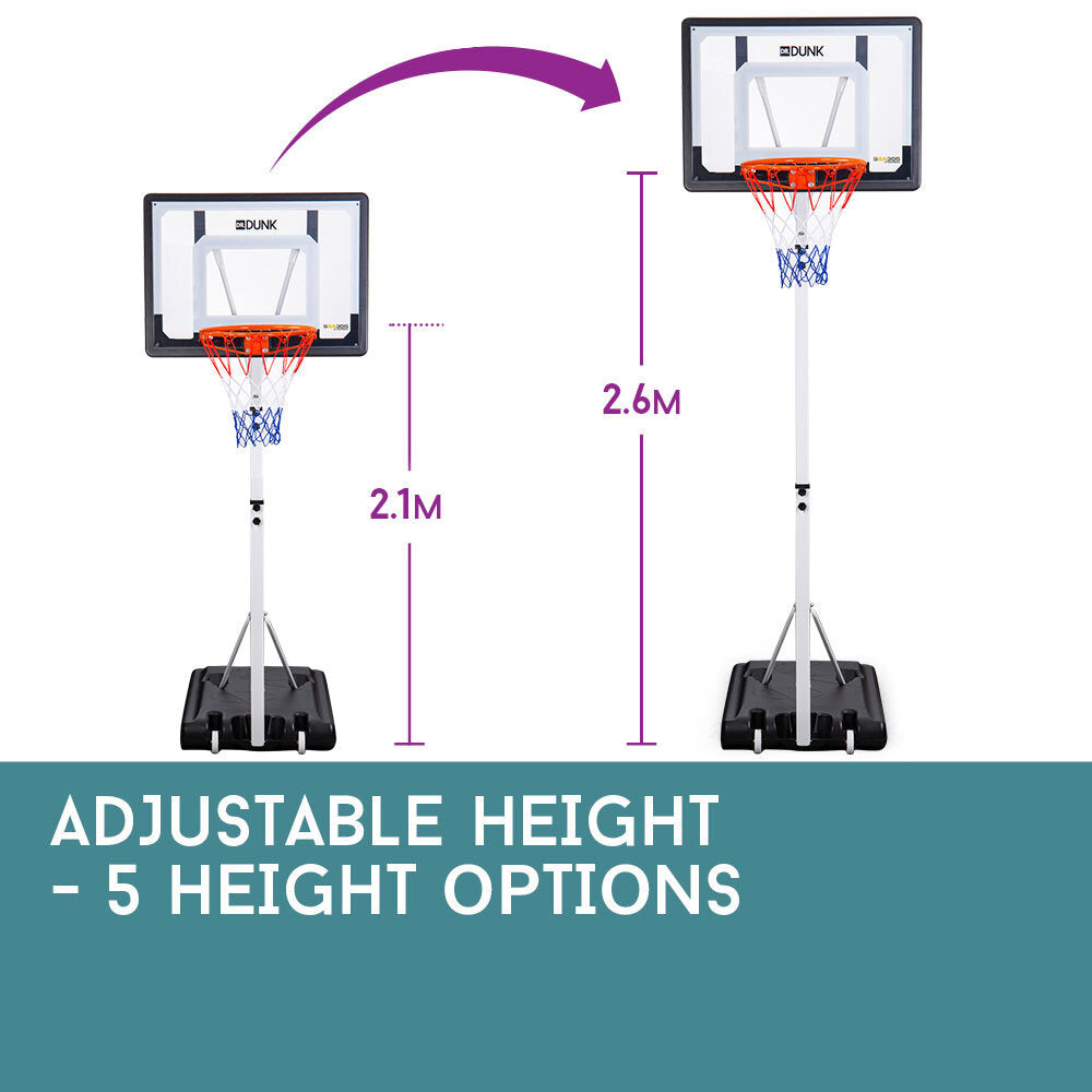 Portable Basketball Hoop Stand System Height Adjustable Net Ring Kids