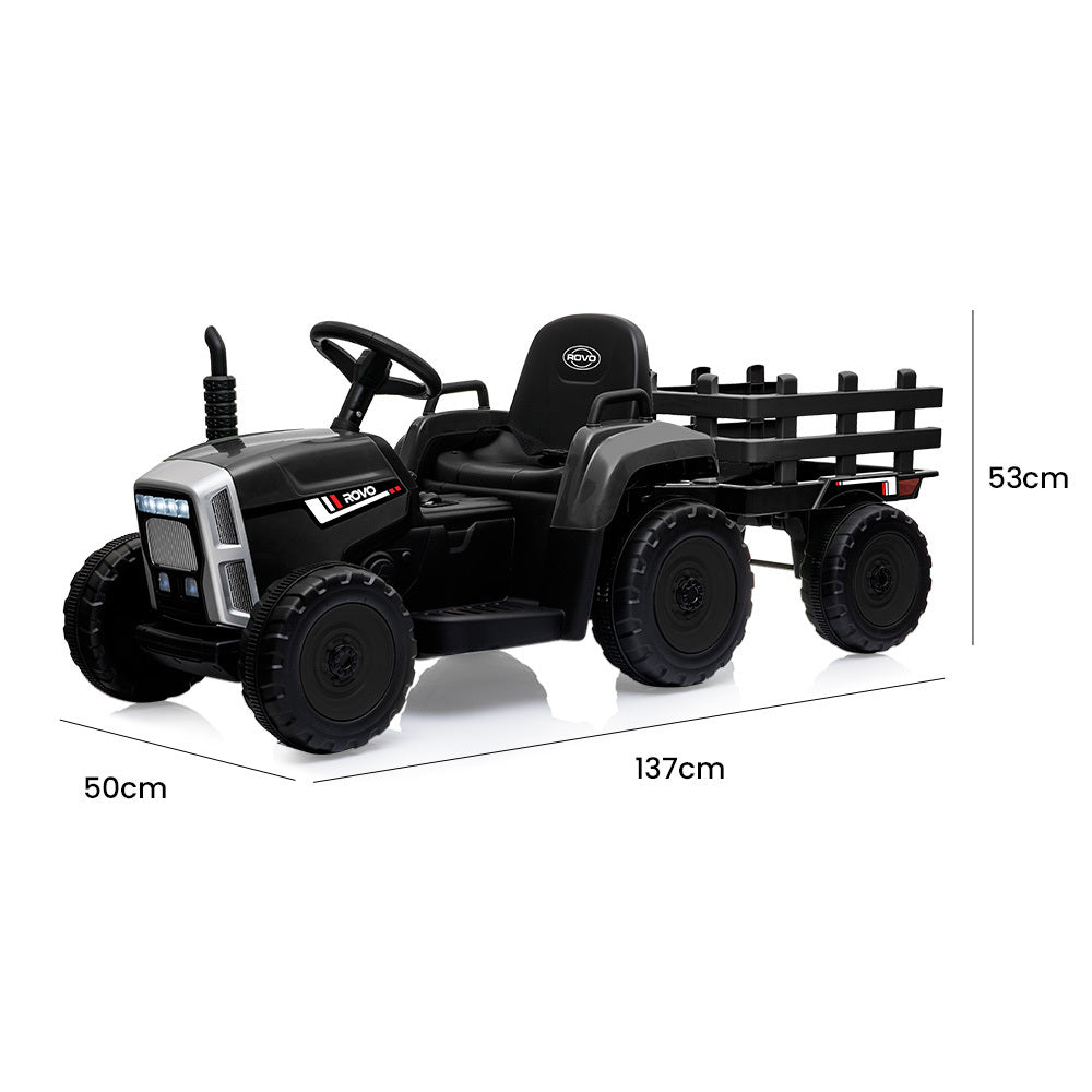 KIDS Electric Battery Operated Ride On Tractor Toy, Remote Control, Black