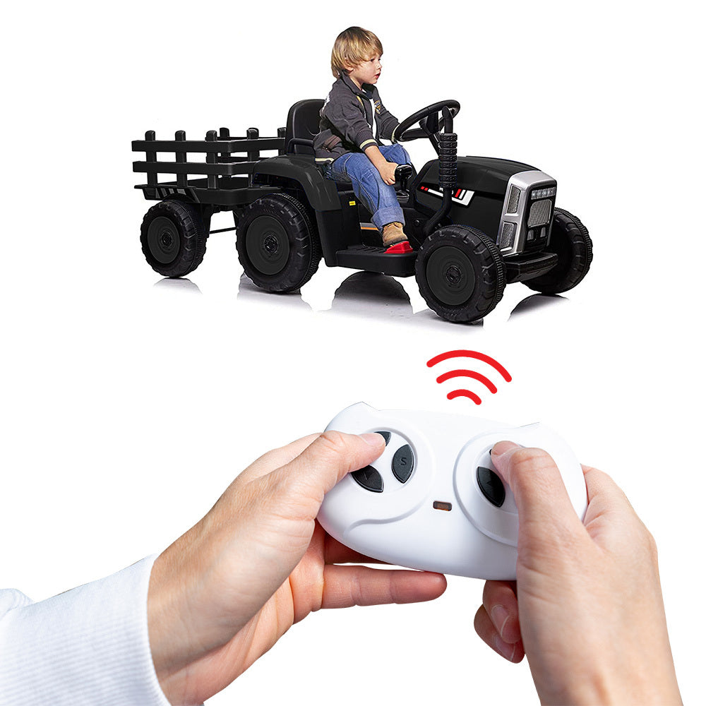 KIDS Electric Battery Operated Ride On Tractor Toy, Remote Control, Black