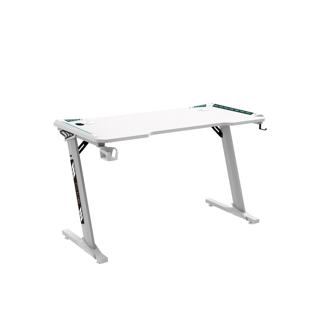 RGB Gaming Desk Z Shape White 140cm EK-GD-109-AL