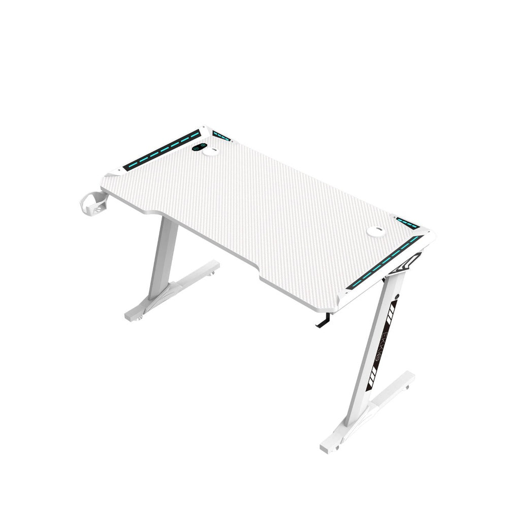 RGB Gaming Desk Z Shape White 140cm EK-GD-109-AL