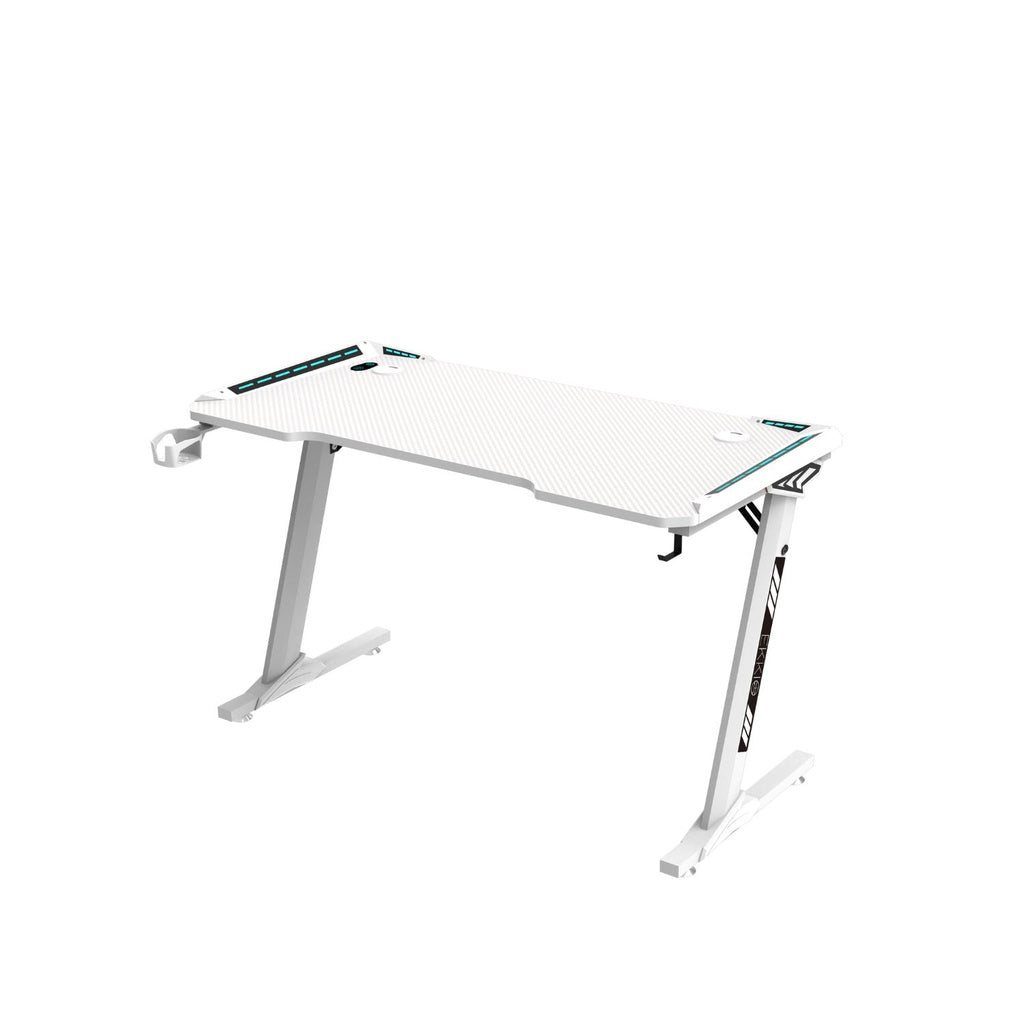 RGB Gaming Desk Z Shape White 140cm EK-GD-109-AL