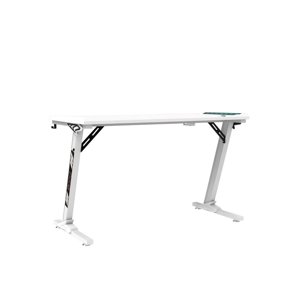 RGB Gaming Desk Z Shape White 140cm EK-GD-109-AL