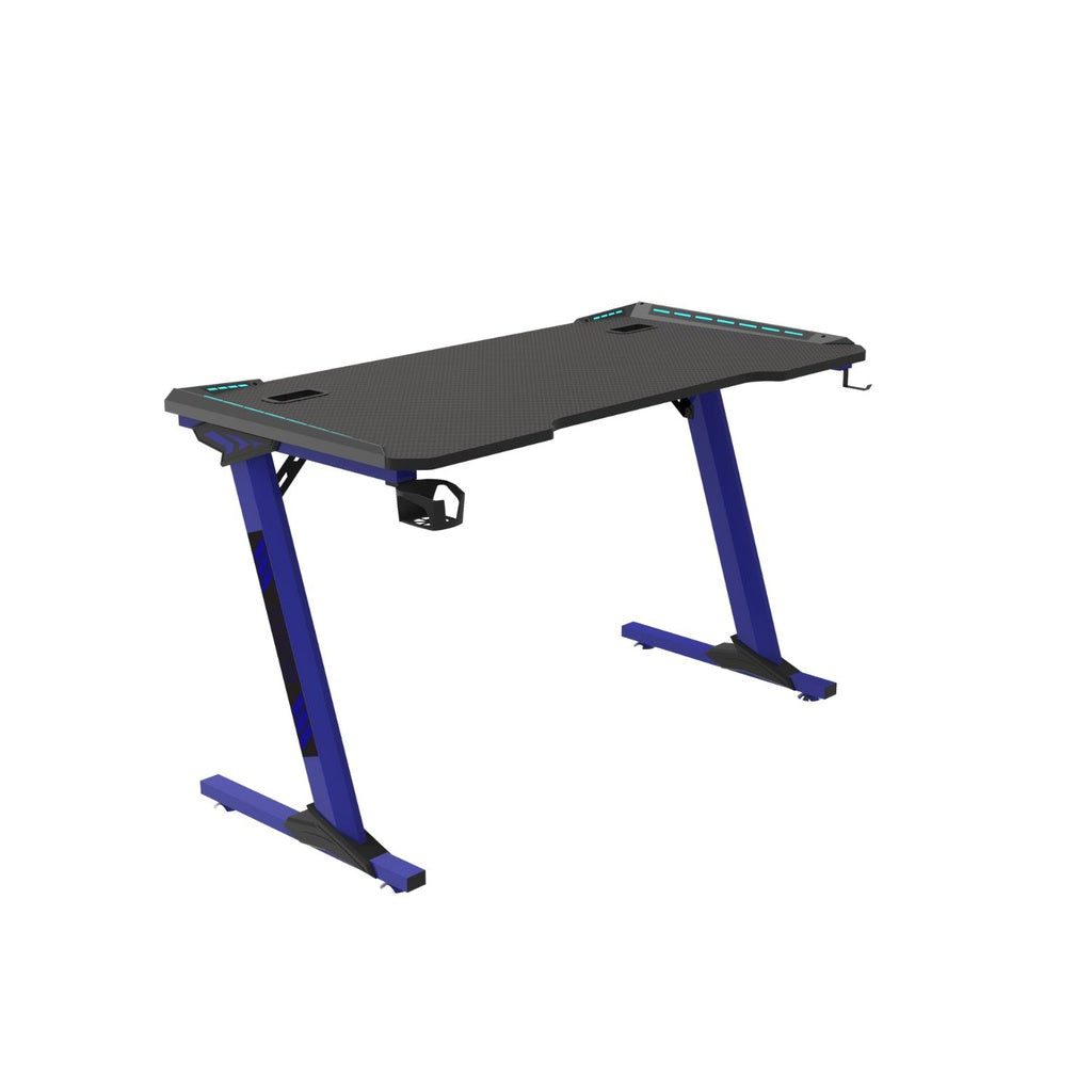 RGB Gaming Desk Z Shape Blue 140cm EK-GD-108-AL