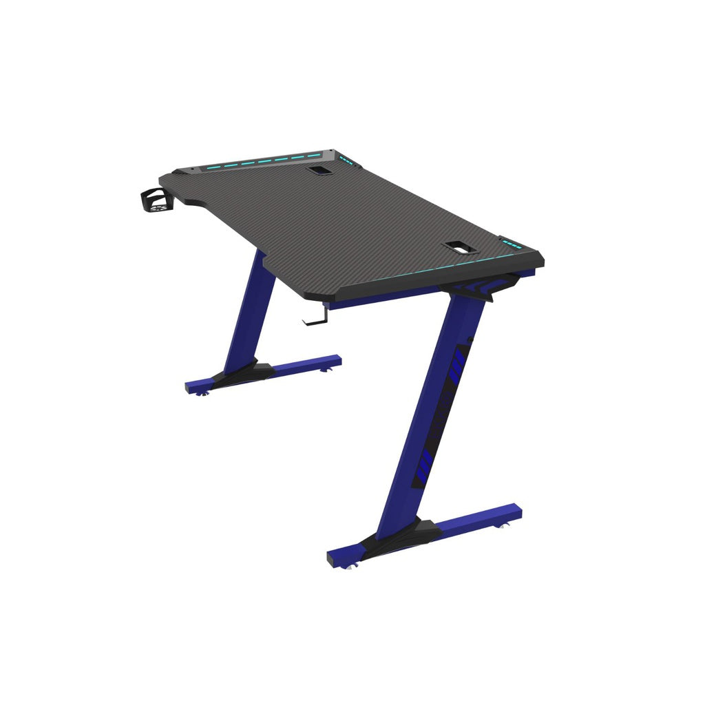 RGB Gaming Desk Z Shape Blue 140cm EK-GD-108-AL